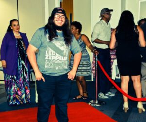 Person on red carpet